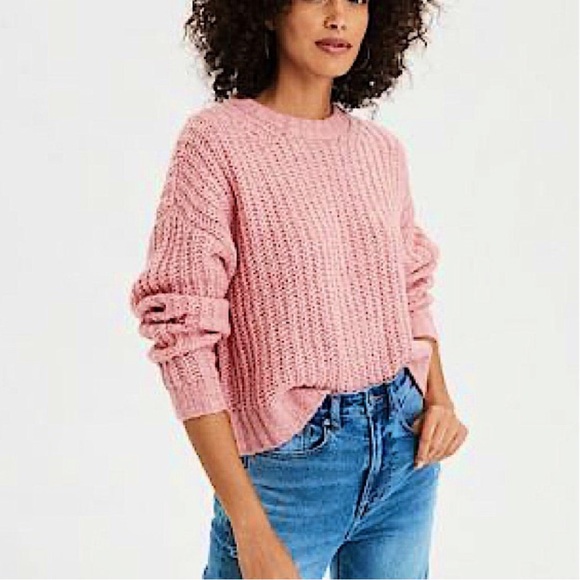 American Eagle Outfitters Pink Crew Neck Sweater - Picture 2 of 2